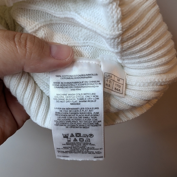 Brooks Brothers 346 White Cable Knit Crew Neck Sweater Women Medium - Picture 4 of 10